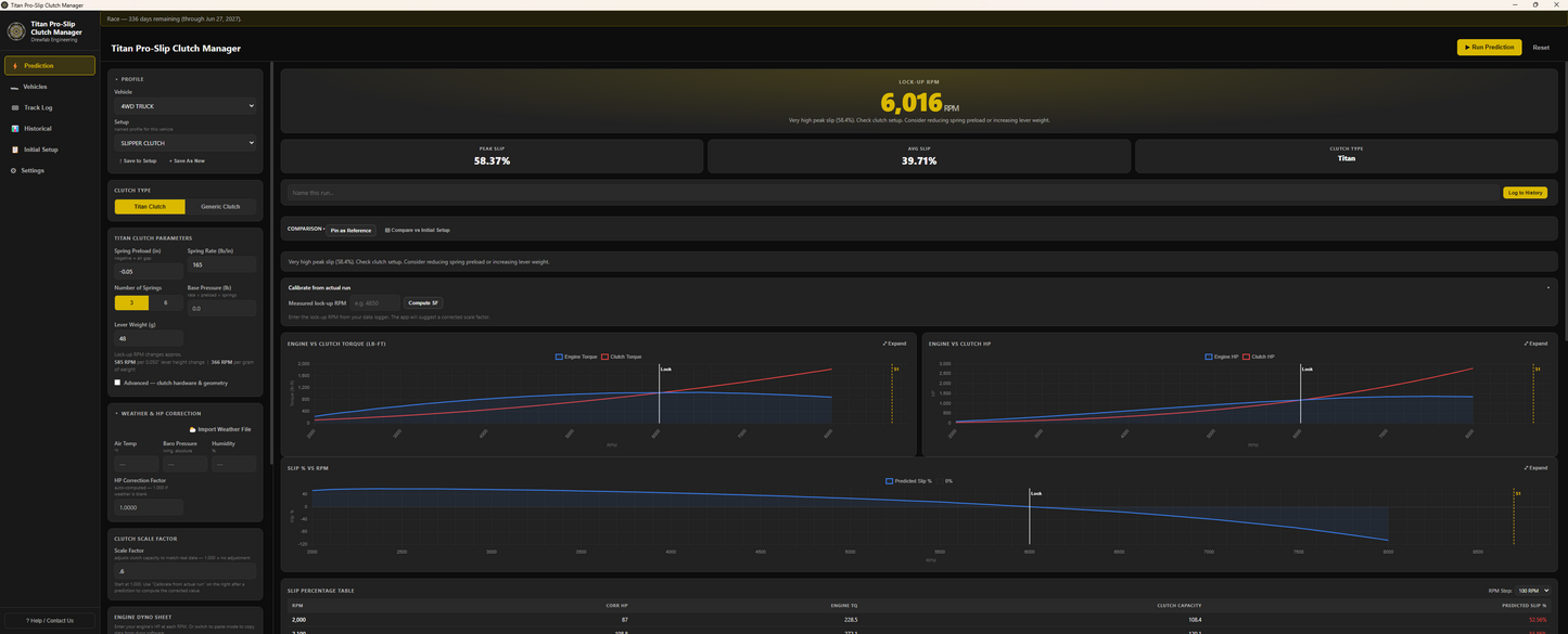 TITAN PRO-SLIP CLUTCH SIMULATION SOFTWARE